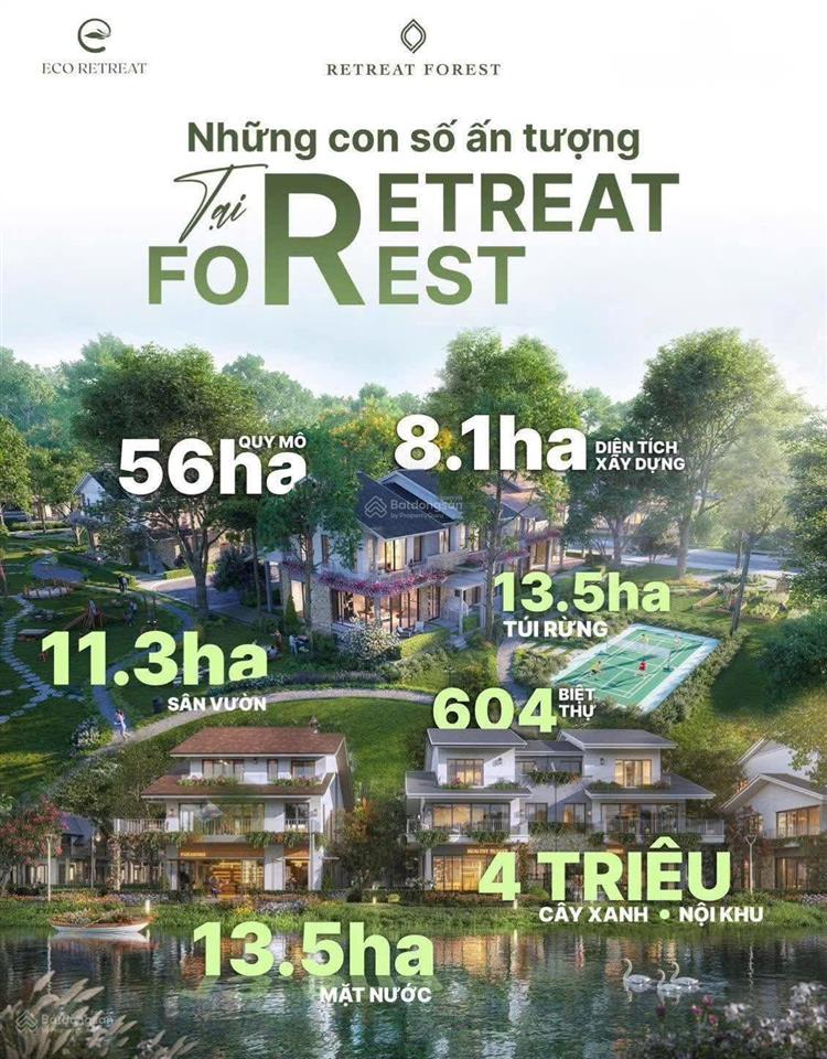 Hàng trực tiếp chủ đầu tư biệt thự rừng retreat foresttúi rừng trị liệu đầu tiên tại vn, ck 11%