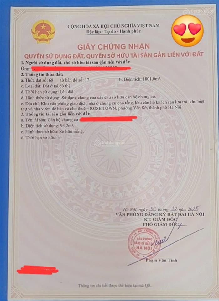 Chính chủ cần bán căn 3 ngủ  2wc  căn góc  đã có sổ  7.7 tỷ bao hết phí sang tên  rose town