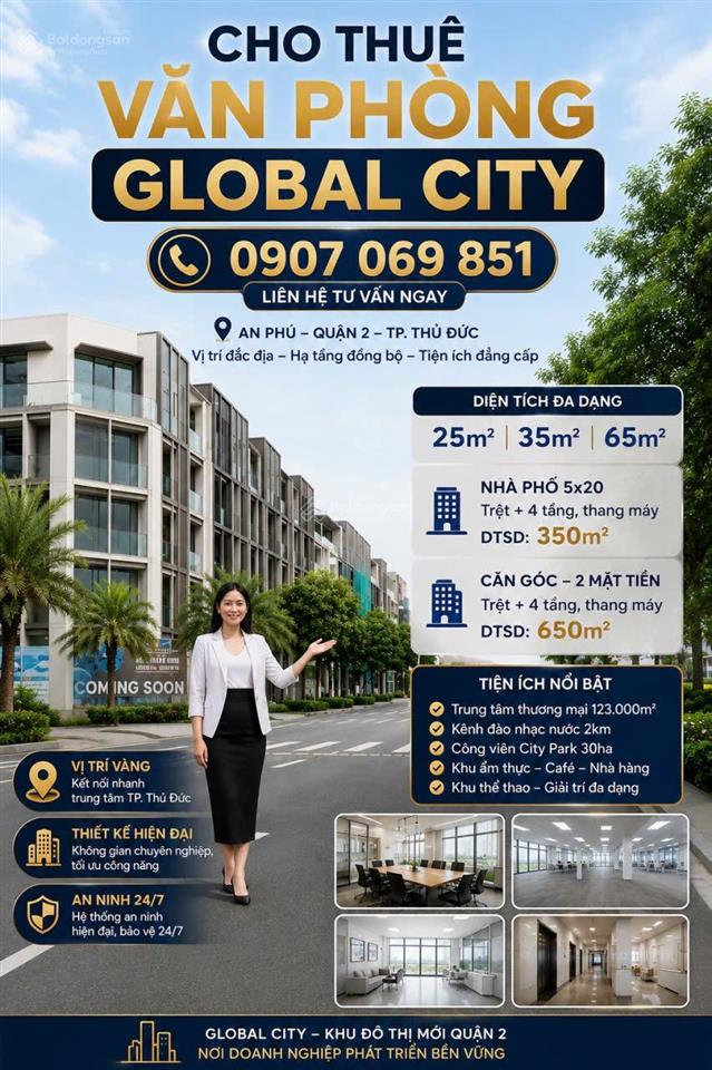 Cho thuê nhà phố văn phòng global q2, q9, thủ đức city 50 triệu nhà 5x20 4 tầng mới và hiện đại