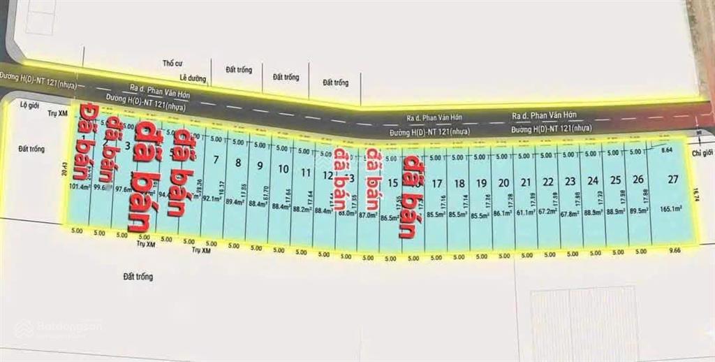 Chính chủ bán 5 lô đất liền kề, xtt22 xã bà điểm hóc môn công chứng ngay