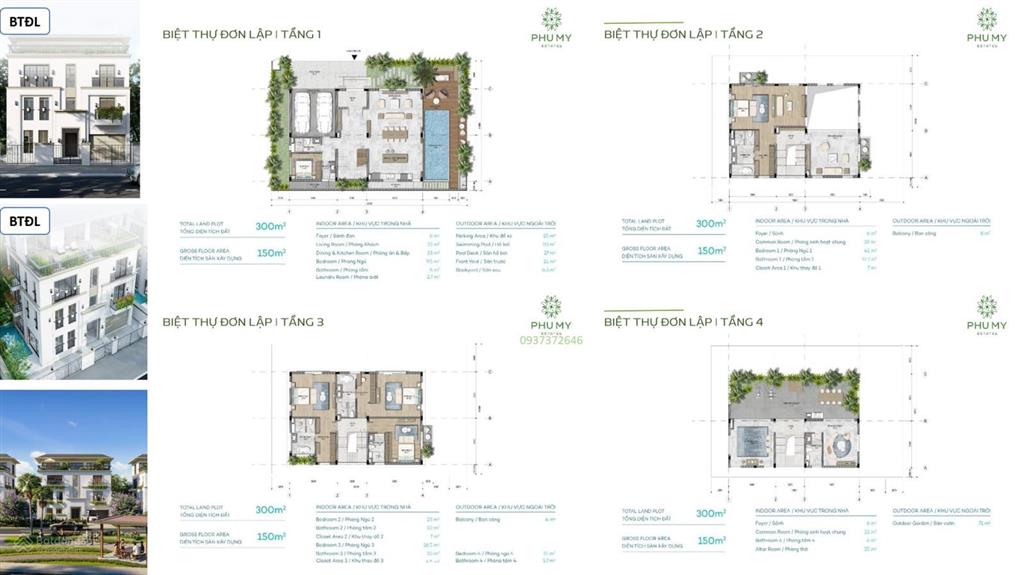 Nhà phố 4 tầng chuẩn resort  230m² sử dụng  sổ sẵn từng lô 4,4 tỷ, thanh toán nhẹ 4 năm