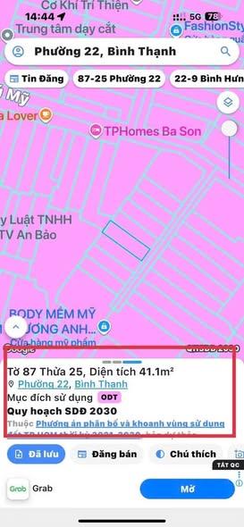 Đất thổ cư đẹp gần cầu ba son ngô tất tô bình thạnh  bao text