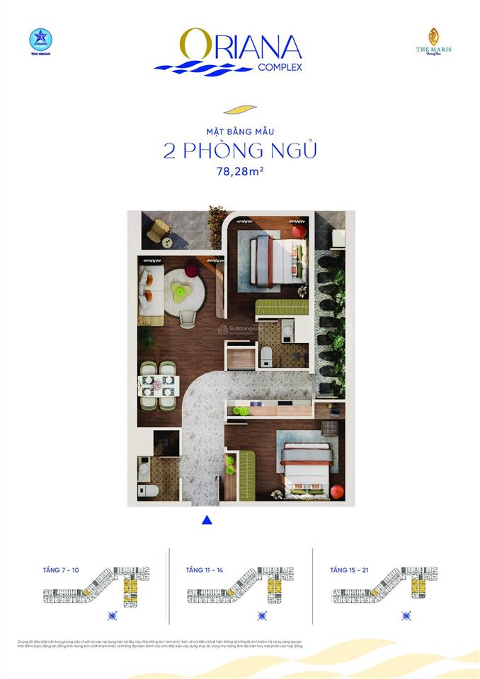 Bán căn hộ biển oriana the maris  giá chỉ 2,85 tỷ, đặt cọc 50 triệu, 18 tháng sau mới thanh toán