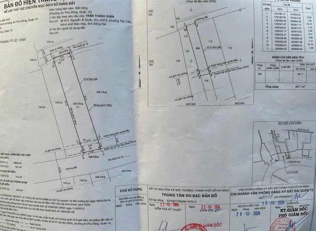 Mặt tiền sông sài gòn quận 12 dt 9,3x50 420m2 giá 31 tỷ thương lượng