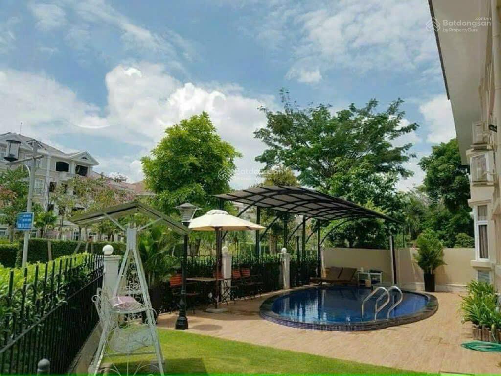 Cho thuê biệt thự đơn lập góc 2 mặt tiền mỹ phú 1 view trực diện công viên 397m2 hồ bơi riêng