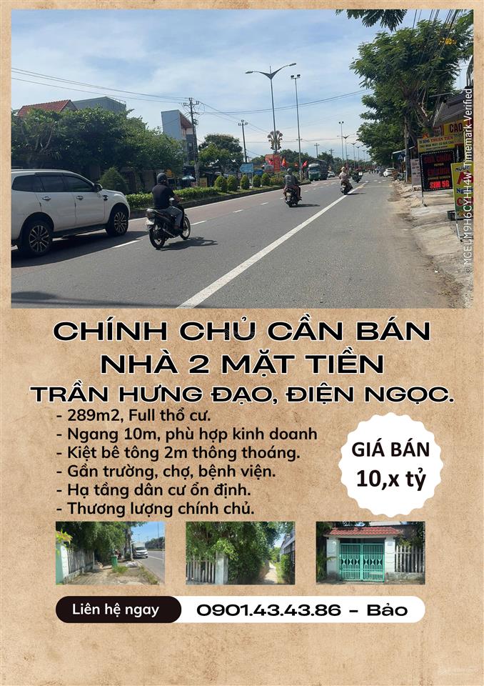 Chủ cần bán nhà 2 mặt tiền trần hưng đạo, điện ngọc.