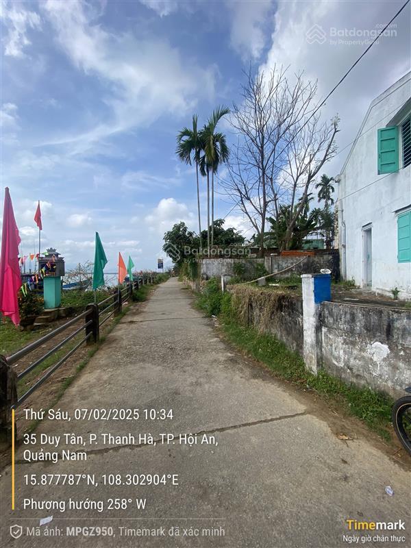 Bán đất 2 mặt đường bê tông k37 duy tân, thanh hà, hội an.