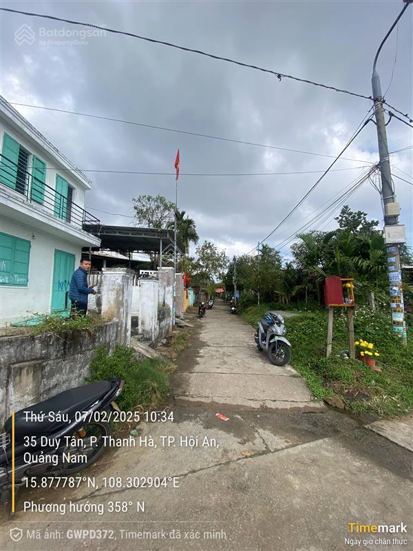 Bán đất 2 mặt đường bê tông k37 duy tân, thanh hà, hội an.