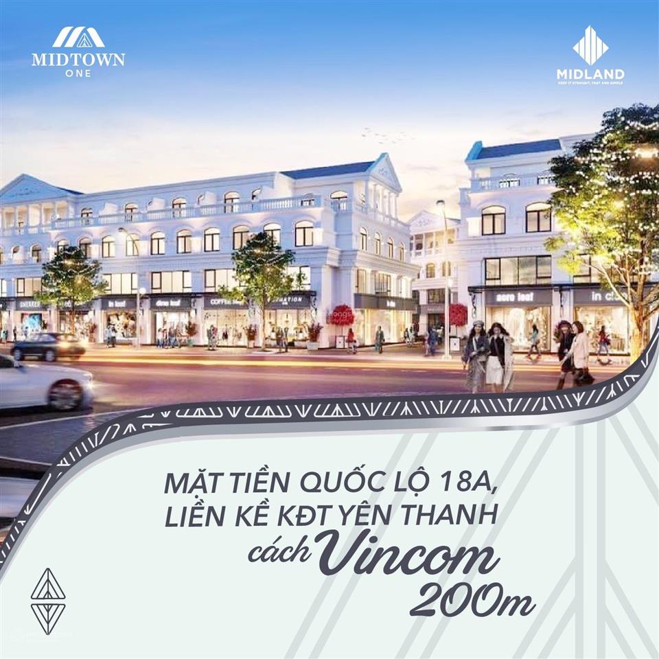 Bán shophouse midtown one uông bí, quảng ninh. 3 năm không lãi suất, tặng thang máy trị giá 400tr