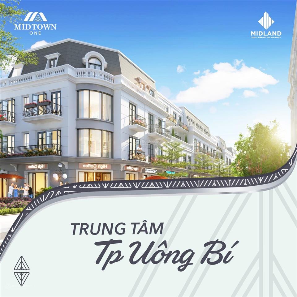 Bán shophouse midtown one uông bí, quảng ninh. 3 năm không lãi suất, tặng thang máy trị giá 400tr