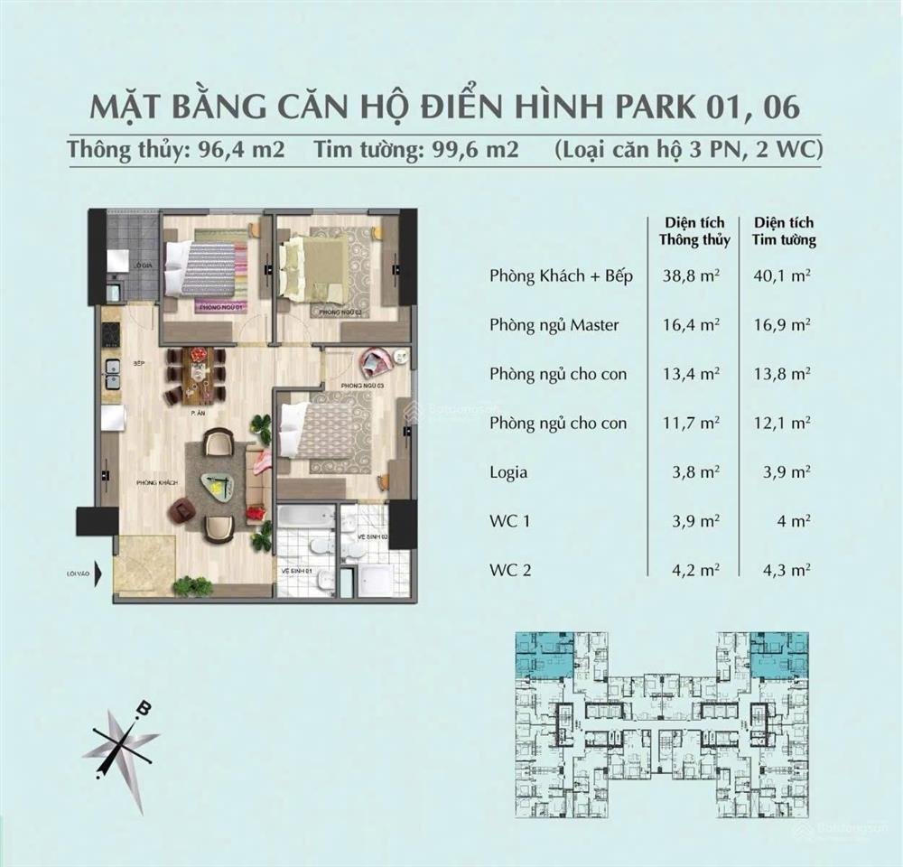 Chính chủ bán căn chung cư park 3 euro window dt 96,4m giá 5,78 tỷ