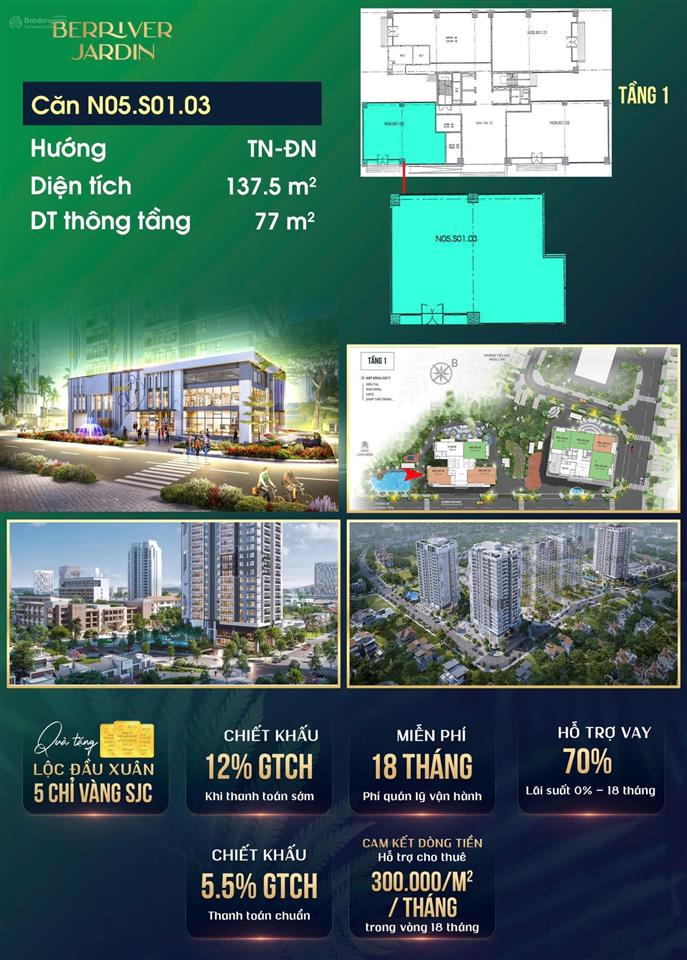 Cần bán lô shop 80m2 giá 5tỷ berriver jardin