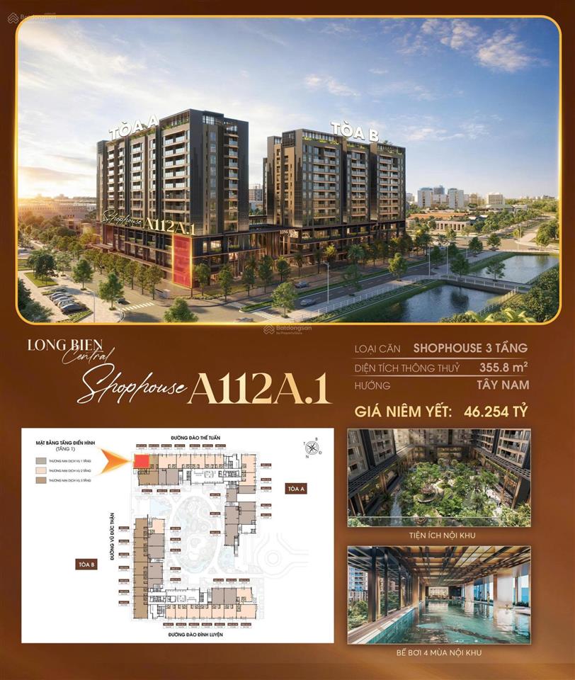 Shop chân đế long biên central sở hữu trái tim thương mại khu đô thị đẳng cấp