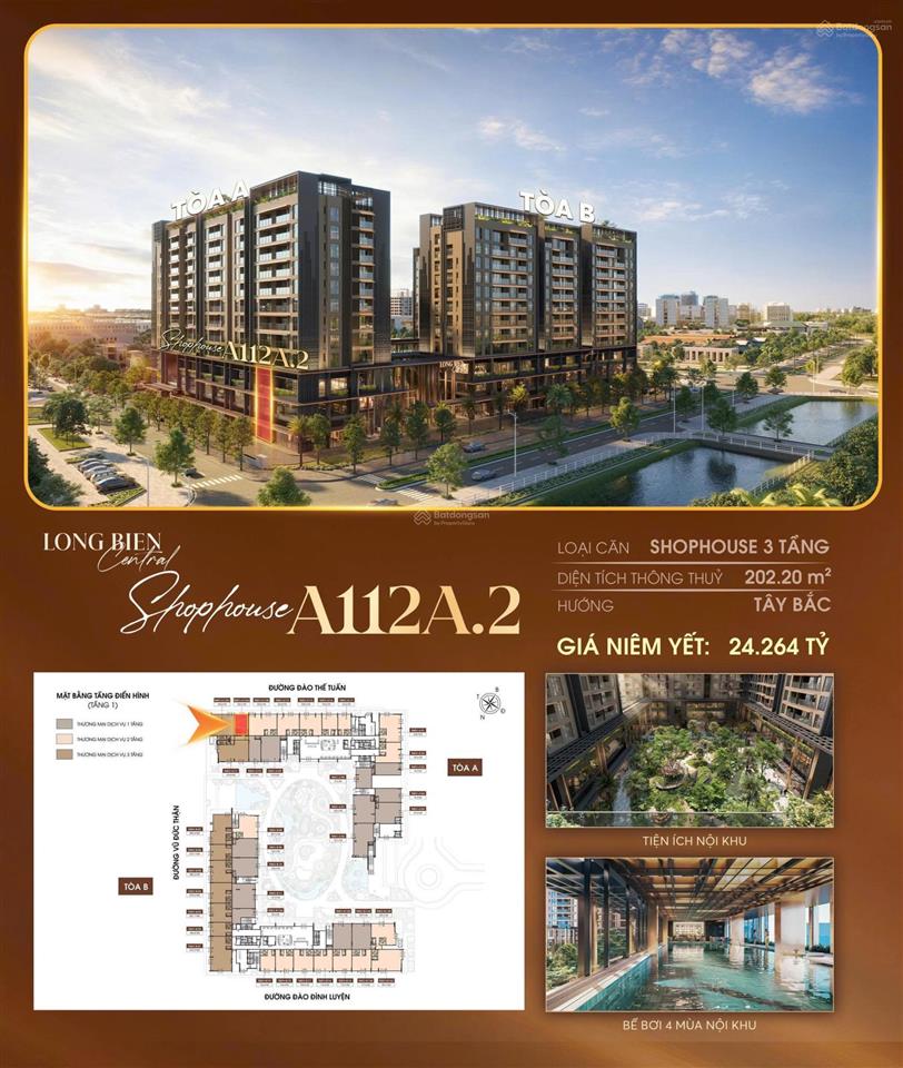 Shop chân đế long biên central sở hữu trái tim thương mại khu đô thị đẳng cấp