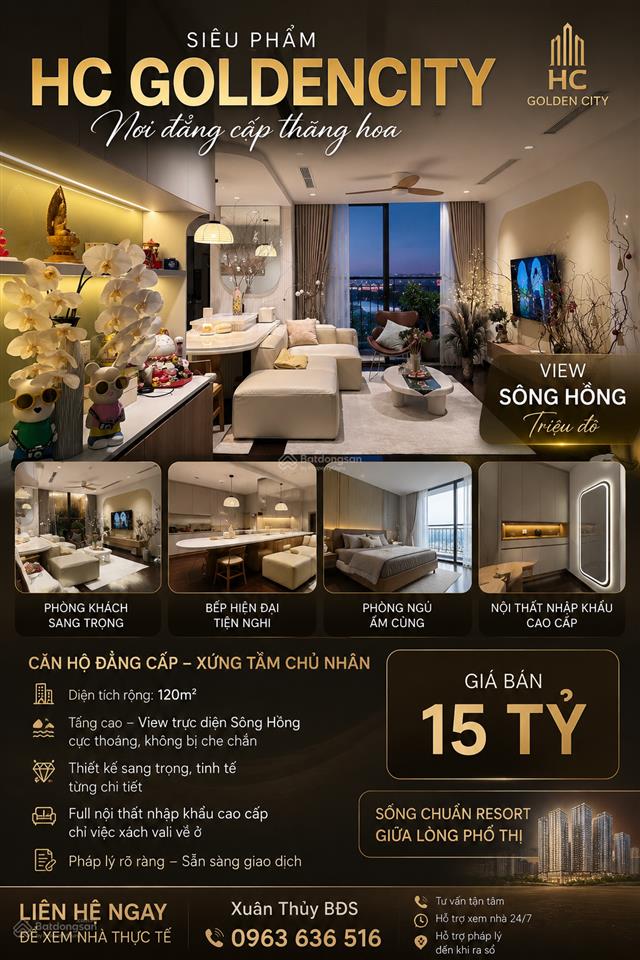 Hiếm có khó tìm 120m view sông hồng đẹp bậc nhất hc goldencity