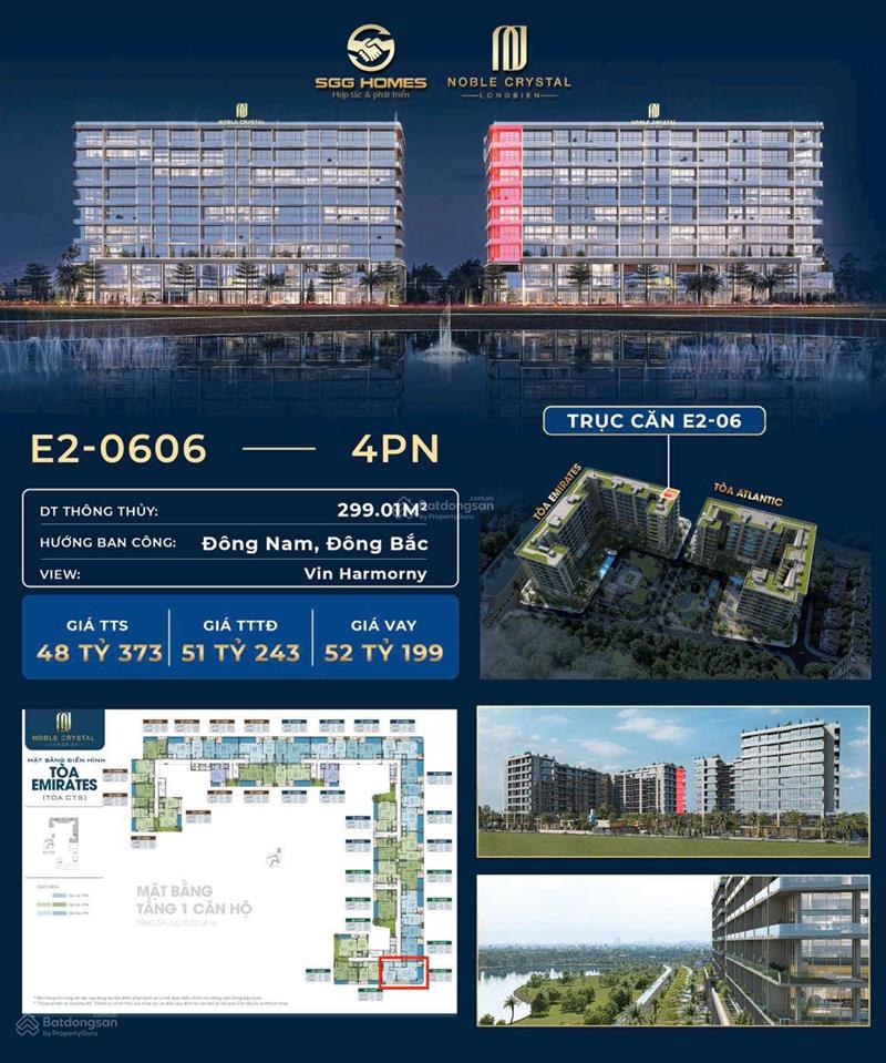 Noble crystal long biên căn hộ e20606 | 4pn giới hạn tại tòa emirates & atlantic