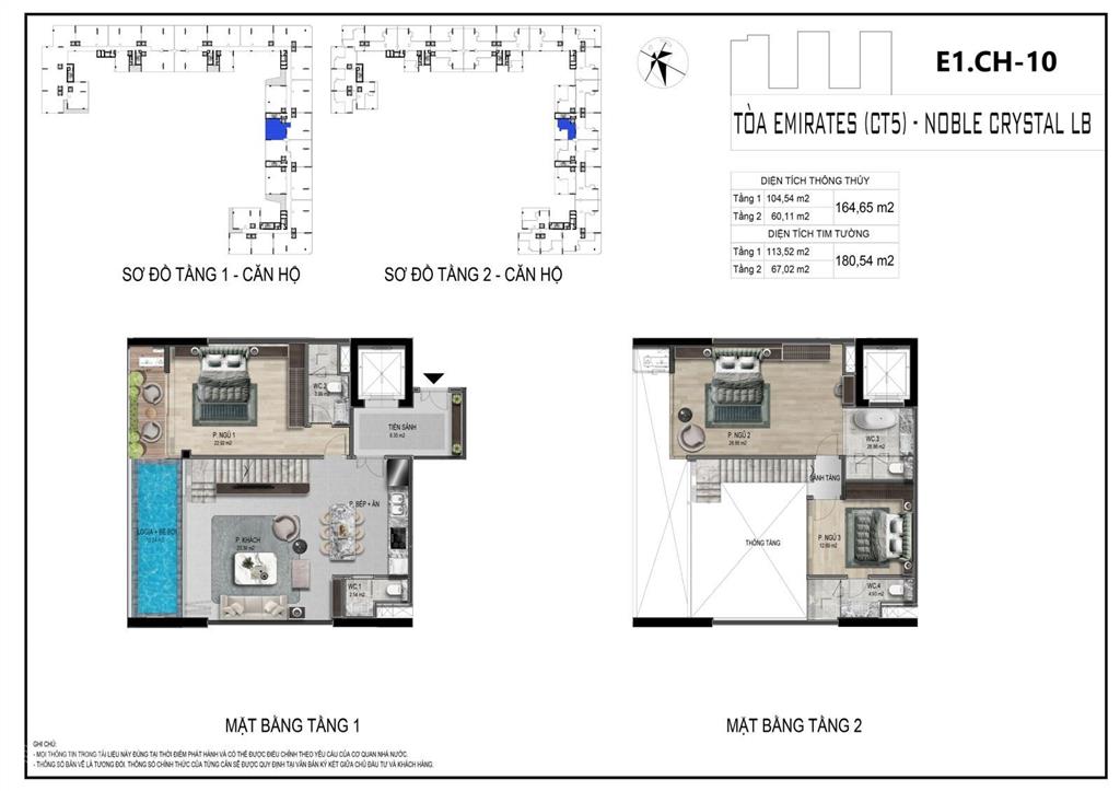 Siêu phẩm duplex 167m2 căn e2ch0602 tại noble crystal long biên, giá 26 tỷ