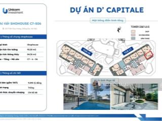 Vinhomes d'capitale  bán quỹ căn shophouse chân khối đế trần cao 7m, có thể thiết kế 2 tầng