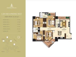 Căn hộ tầng trung 142m2, 4pn,3wc, full đồ toà b golden palace, giá 10,9 tỷ.  0962 636 ***