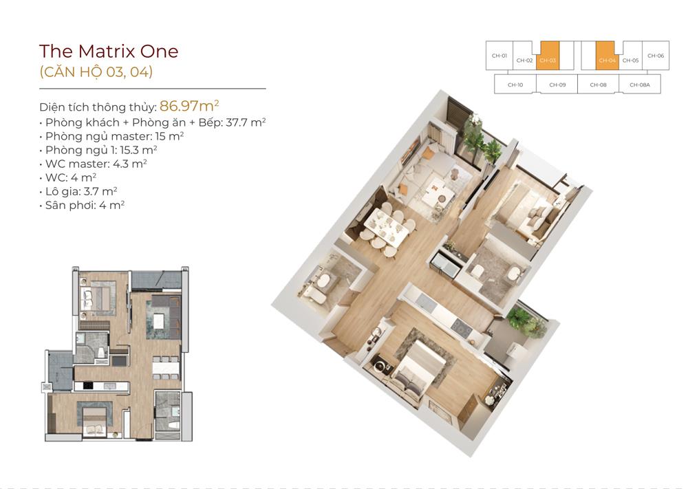 Bán gấp căn hộ 88m2, 2pn tại the matrix one, cửa tn, ban công đb, full đồ đẹp. giá 8,29 tỷ