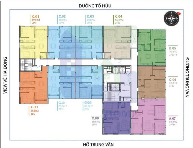 Căn hộ 88m2. 3pn,2wc. ban công đông+nam. full đồ cao cấp tại nhs trung văn. giá 7,29 tỷ. 0962 636 ***