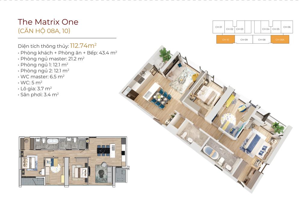 (hiếm) bán căn hộ lớn 345m2 chưa đập thông, view hồ, bcông tn, tại the matrix one, giá thoả thuận