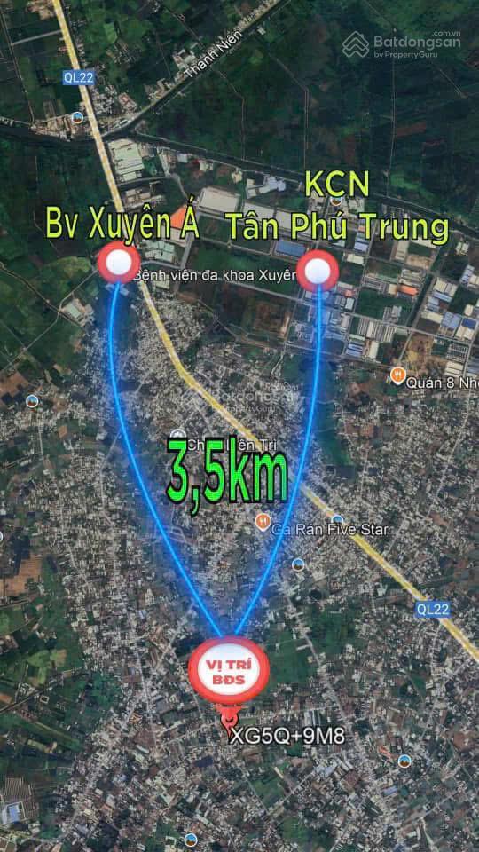 Tôi cần bán lô đất 86.6m² giá 1tỷ680 ngay khu công nghiệp tân phú trung huyện củ chi sổ hồng riêng