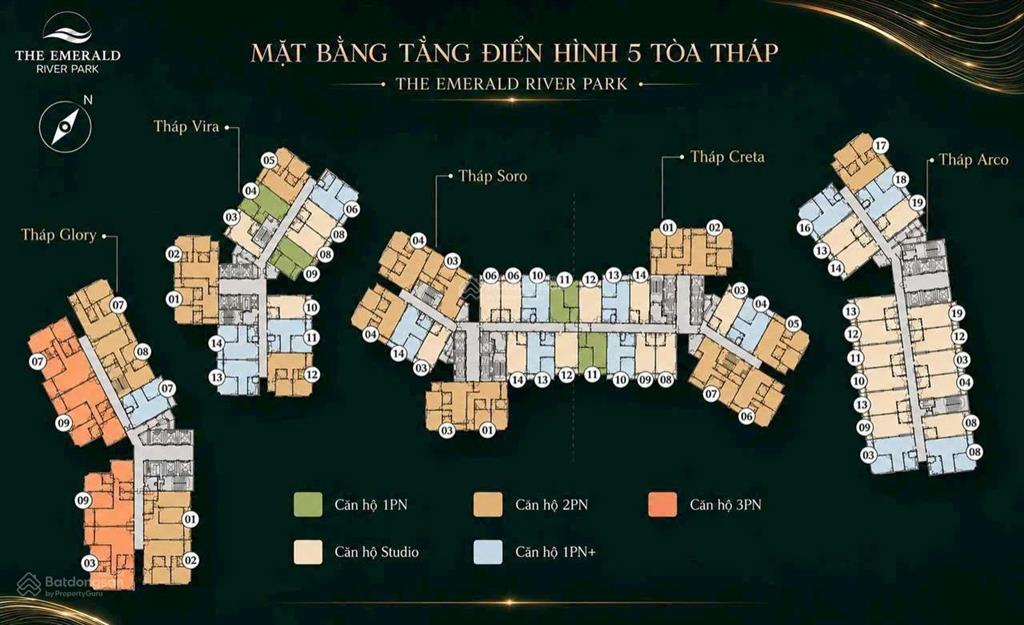 Căn hộ emerald river park  2pn2wc giá 3tỷ6 view mặt sông sài gòn tặng 5 năm phí quản lí + ck 3,5%