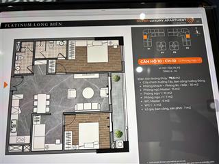 Hiếm nhất dự án chung cư platinum long biên  cầu trần hưng đạo căn hộ 80m2 thiết kế 2pn + 1 tầng