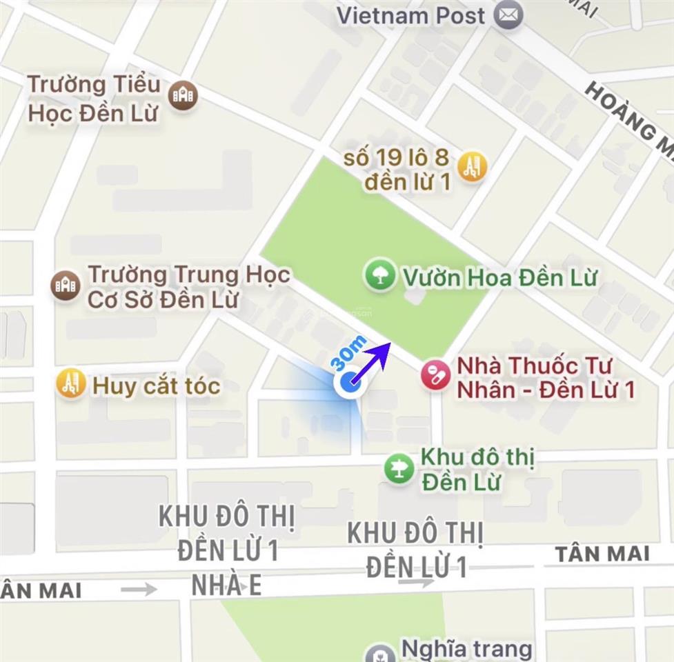 View vườn hoa đền lừ!bán nhà phân lô đền lừ  ô tô tránh dừng đỗ  70m2x5 tầng, mt 4,5m  26,7 tỷ