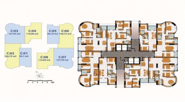 Bán căn hộ chính chủ md complex hàm nghi 158m2 có slot xe giá 74tr/m2 tầng đẹp, view mát