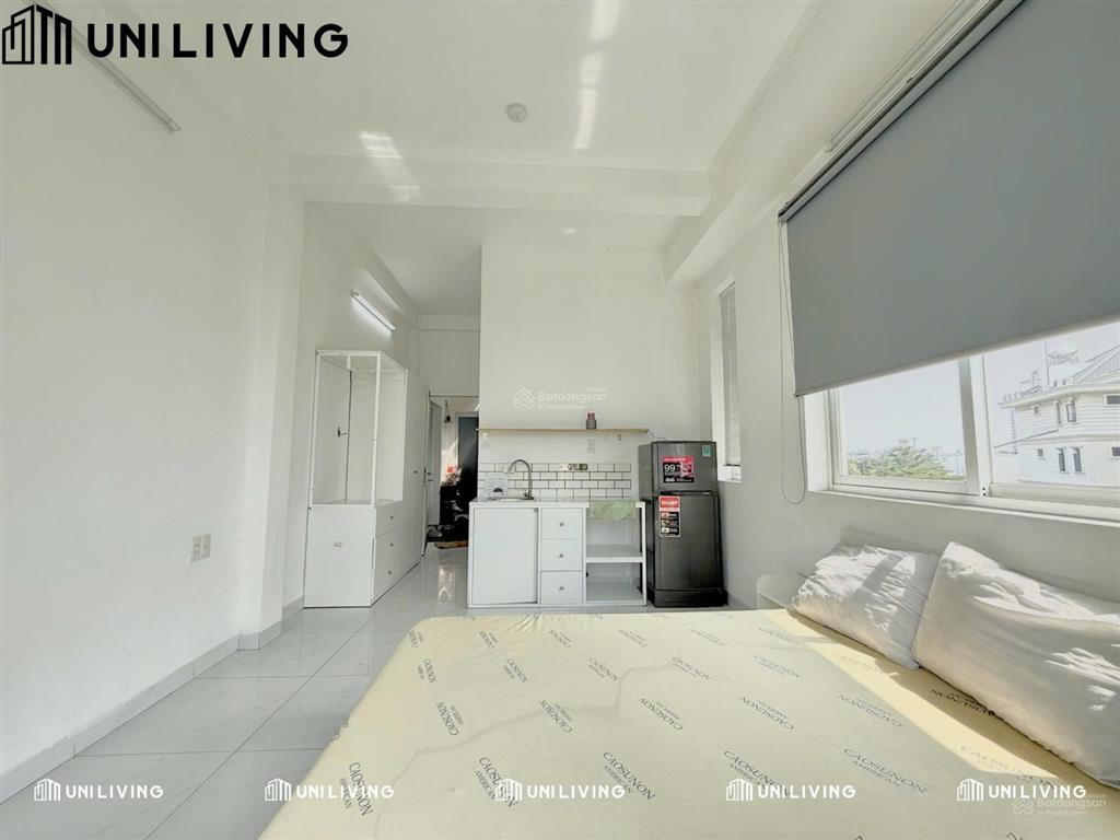 [q.9] cho thuê căn hộ ban công rộng 32m2 full nội thất ở liên phường cạnh vòng xoay liên phường
