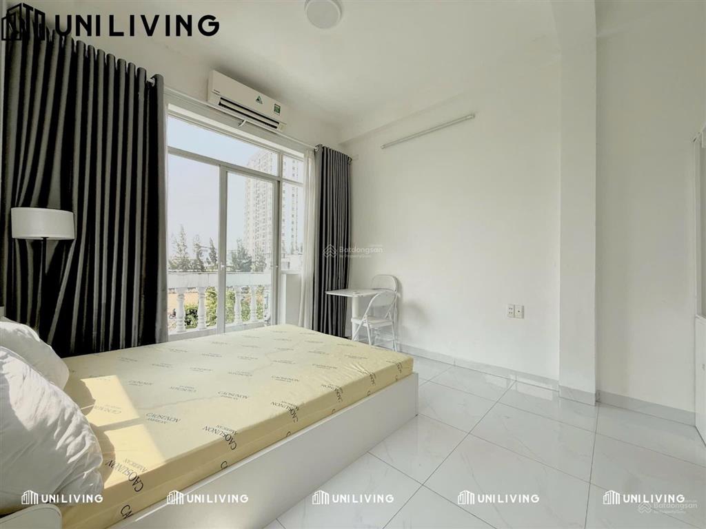 [q.9] cho thuê căn hộ ban công rộng 32m2 full nội thất ở liên phường cạnh vòng xoay liên phường