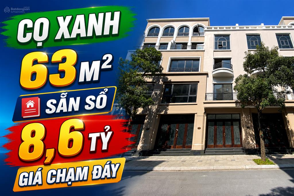 Rẻ nhất vinhomes ocean park 2 liền kề cọ xanh 63m chỉ 8,6 tỷ