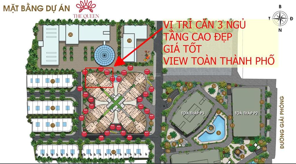 Cam kết căn thật giá thật căn 3 ngủ 10.49 tỷ tầng đẹp the queen 360 giải phóng