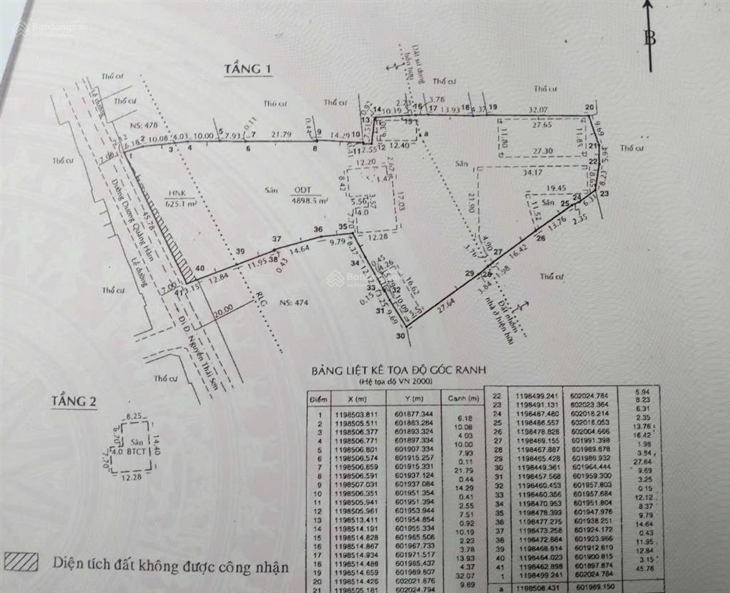 5523m2 mt dương quảng hàm, dt 50x100m, giá 379 tỷ, hđt 2 tỷ/tháng, xây cao tầng