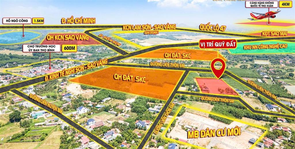Đất ven khu công nghiệp lam sơn sao vàng giá chỉ 495 triệu