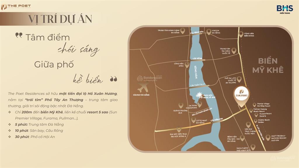 Căn hộ biển mỹ khê 1pn + 1 dự kiến chỉ 4,2 tỷ dự án the poet residence, cách biển 200m