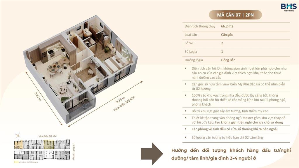 Căn hộ 2pn biển mỹ khê the poet residence, full nội thất liền tường, sổ lâu dài
