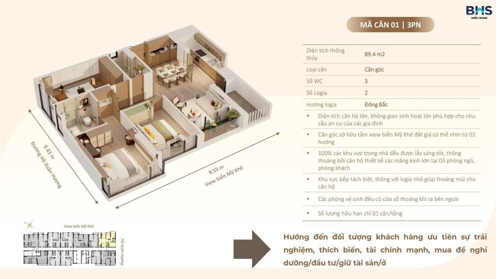 Căn hộ 2pn biển mỹ khê the poet residence, full nội thất liền tường, sổ lâu dài