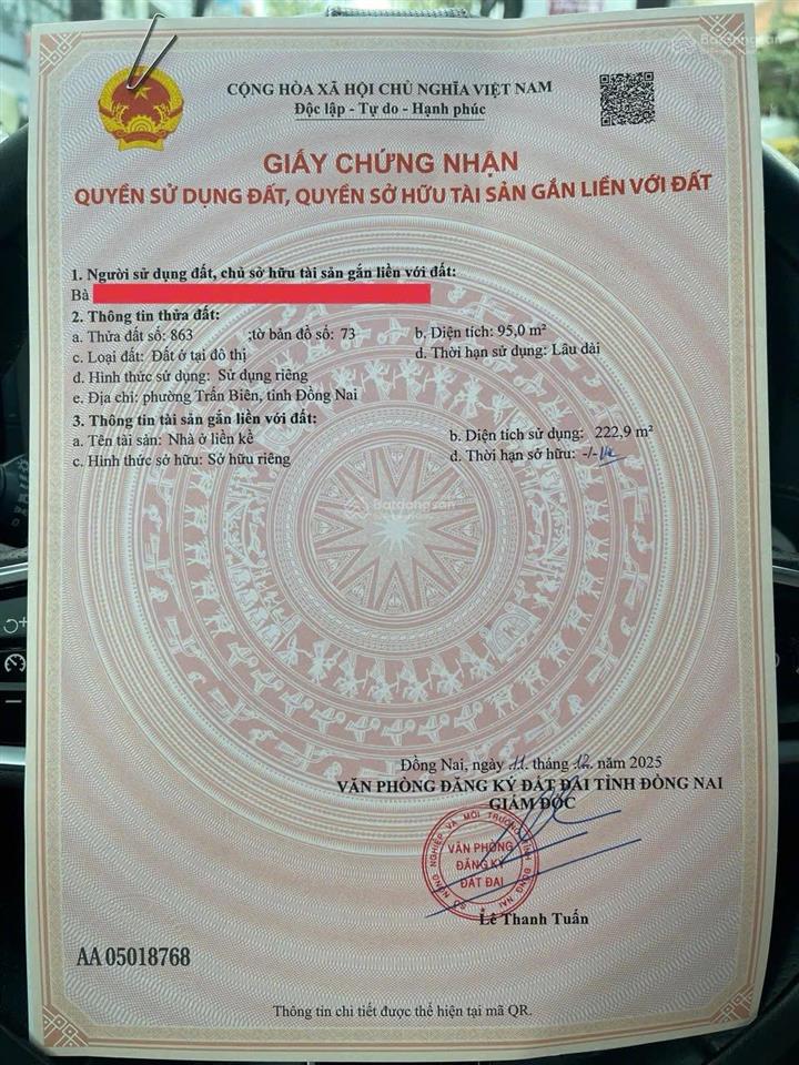 Bán nhà thô 1 trệt 2 lầu  bửu long 3