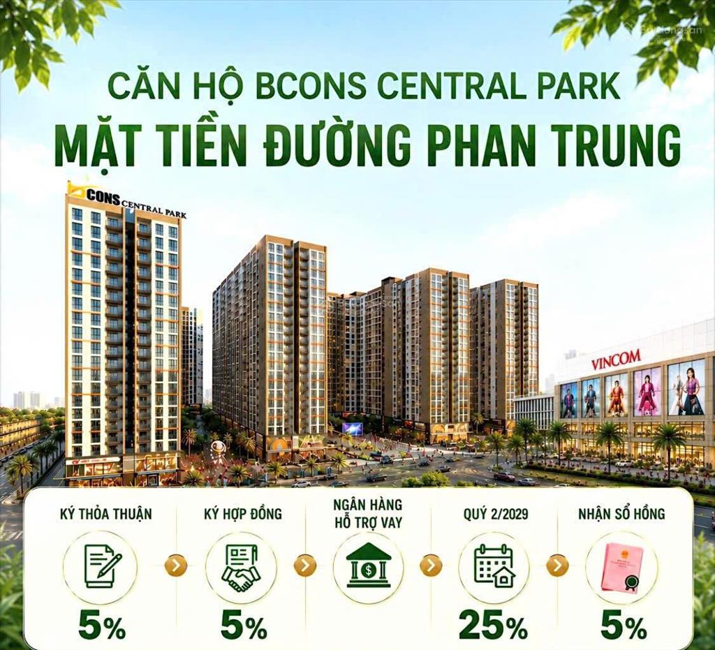 Căn hộ bcons central park lõi trung tâm biên hòa, ck đến 8,5%, vay nh miễn gốc & lãi đến nhận nhà