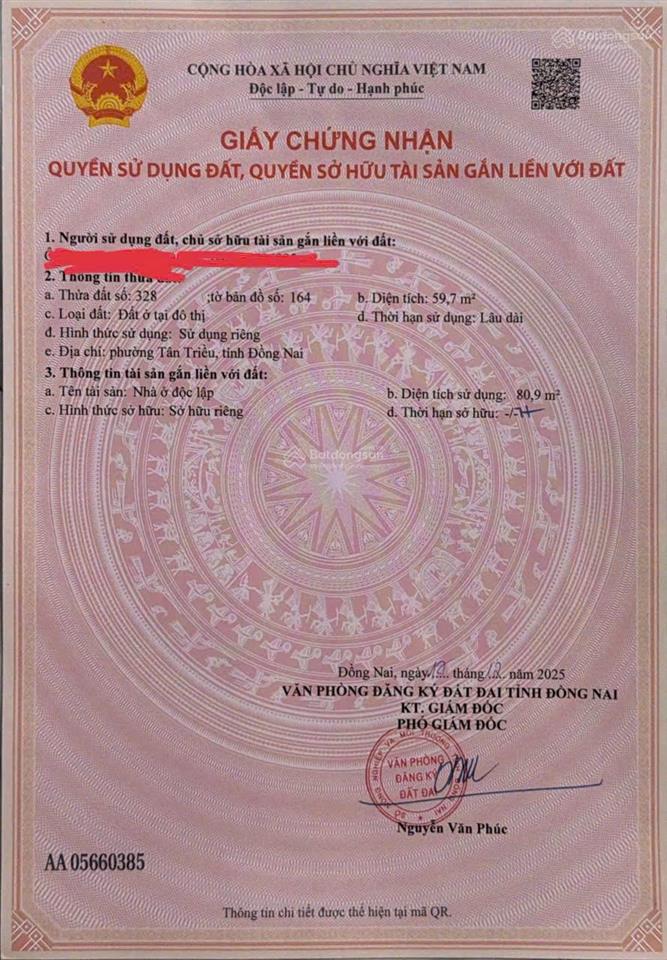 Bán nhà lầu p. tân phong gần chợ phúc hải đường xe hơi, dt 60m2, 3,2 tỷ,  0906 694 ***