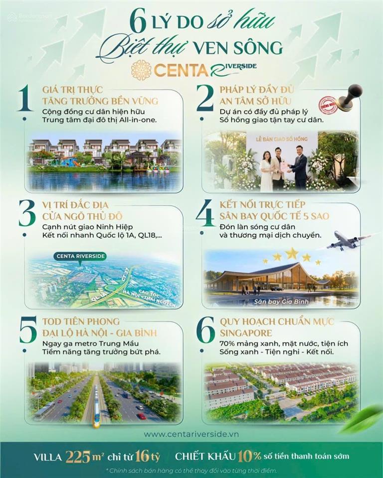 Biệt thự giá gốc chủ đầu tư centa riverside  nơi an cư lạc nghiệp chuẩn quốc tế
