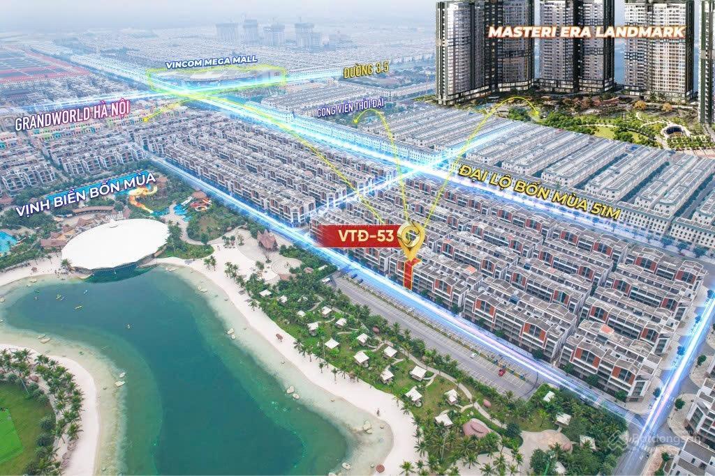 Rẻ hơn gần 3 tỷ so với trong tết, liền kề 75m2 vịnh thiên đường đối diện cổng công viên nước.