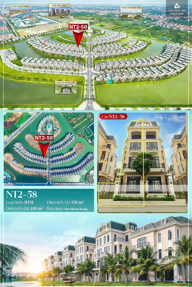Biệt thự song lập ngọc trai khu đóng khép kín, nhà mặt sông mà giá chỉ 2x tỷ/căn