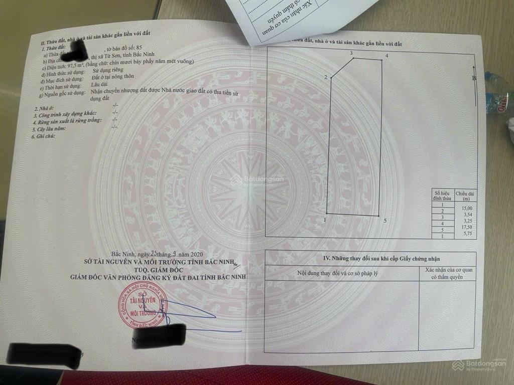 Bán lỗ! đất lô góc tại khu phố mới phúc tinh, p tam sơn, bn 97,5m2