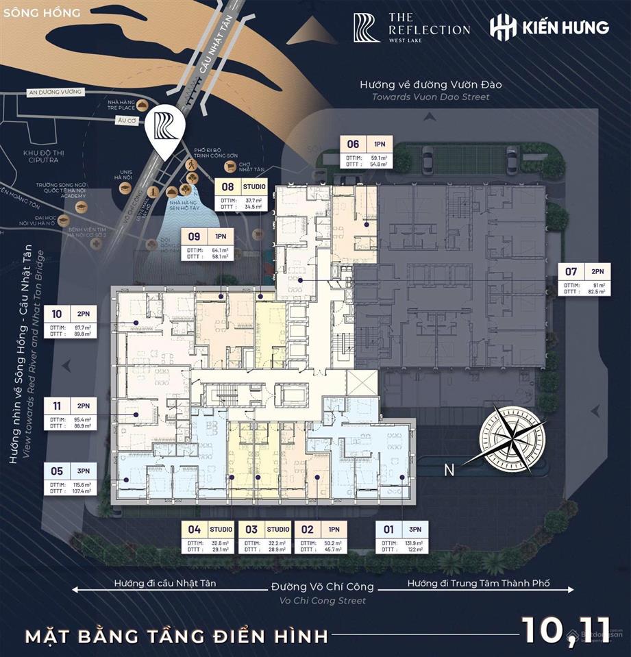 Mở bán đợt 1 chỉ 6 tỷ/ căn studio tại the reflection westlake, 699 lạc long quân, kusto home