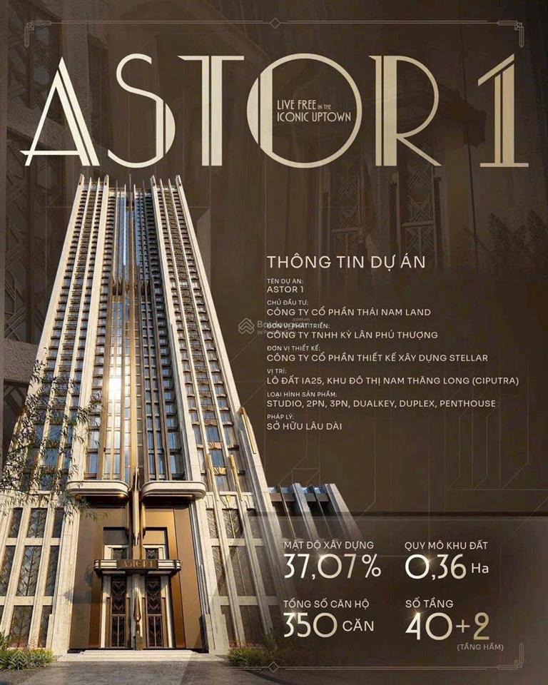 Ia25 ciputra chính thức ra mắt tòa astor 1 với giá chỉ 95tr/m2, hỗ trợ ls 0% tới 24 tháng