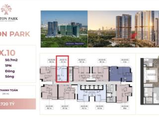 Bán nhanh căn hộ eaton park giá giảm sâu 1pn view sông 50m2 8.720 tỷ
